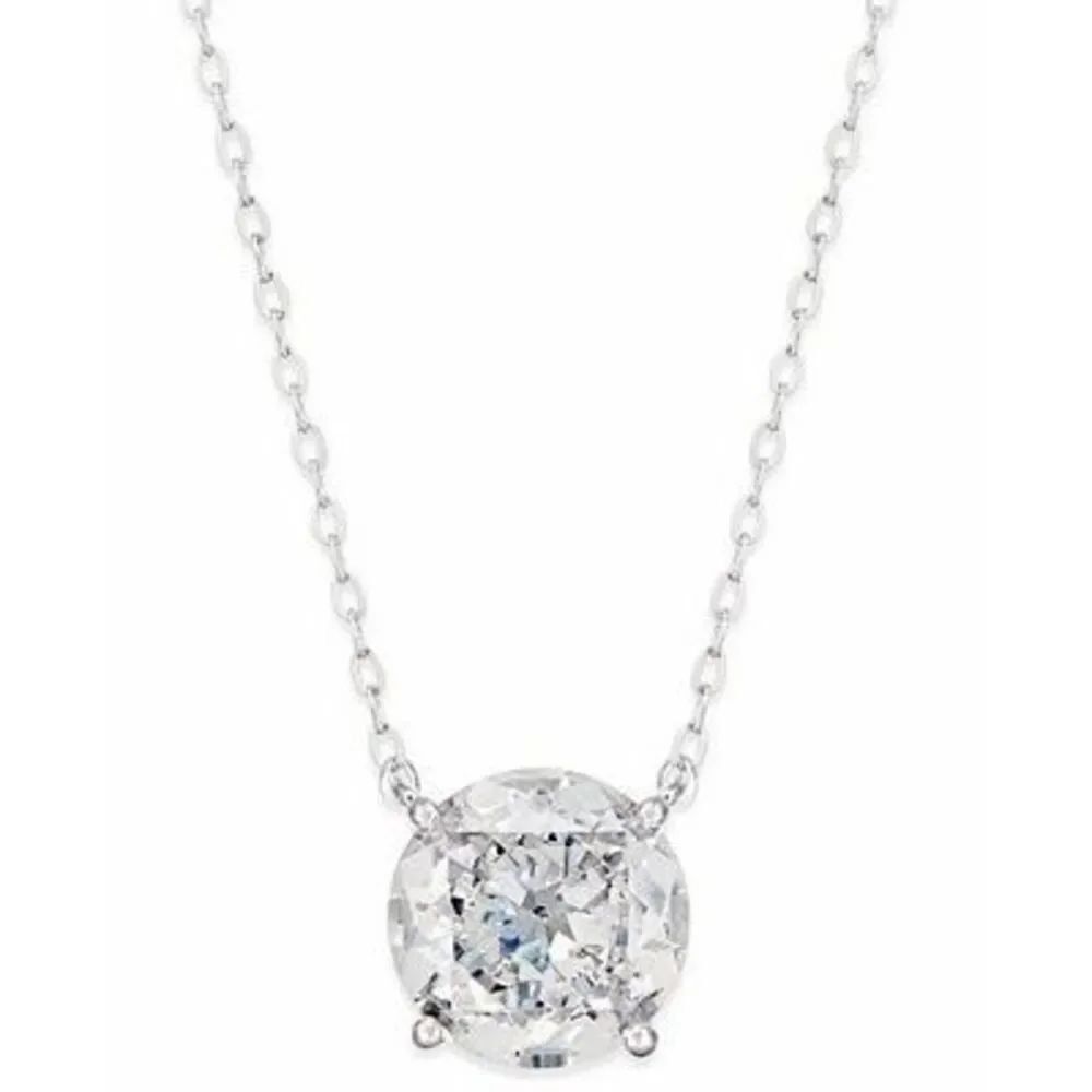Eliot Danori Clear CZ Solitaire Pendant Necklace Silver Dainty